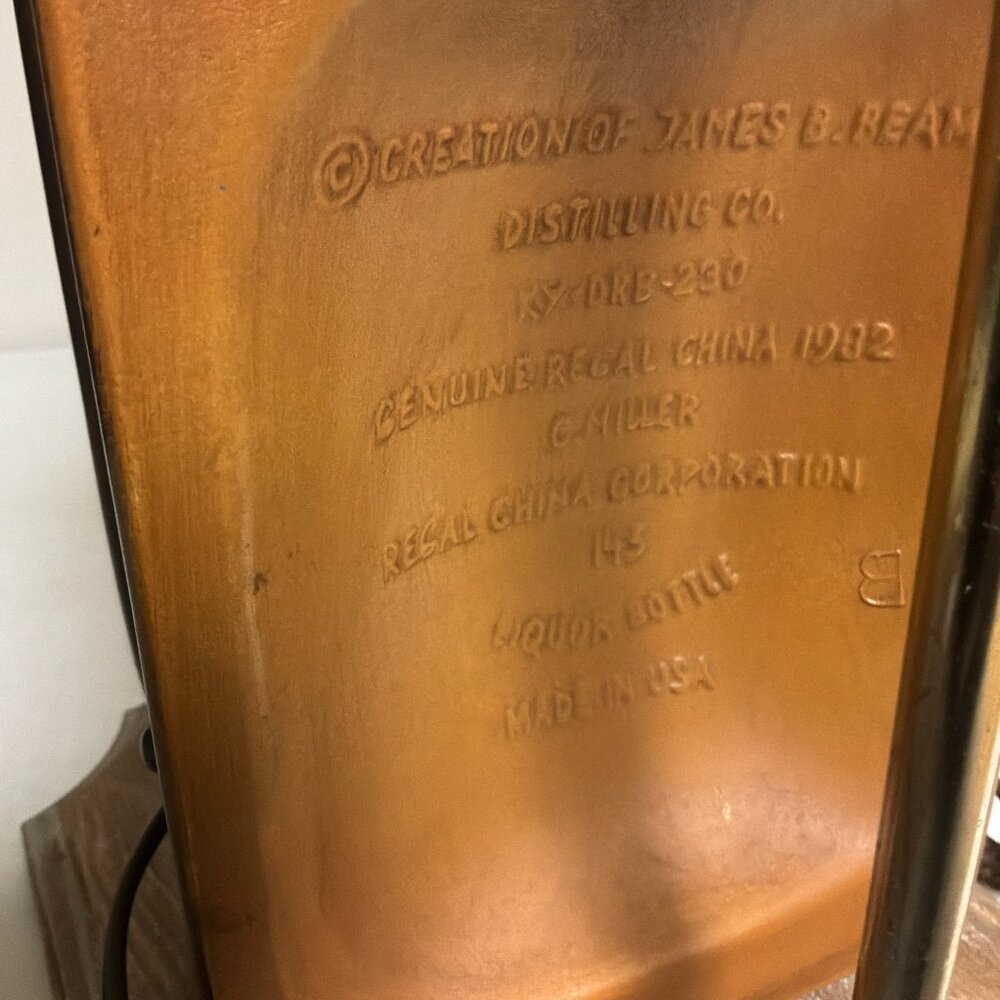 Jim Beam Whiskey Decanter Bottle 1249 Telephone Lamp Tested and Works - Picture 8 of 9